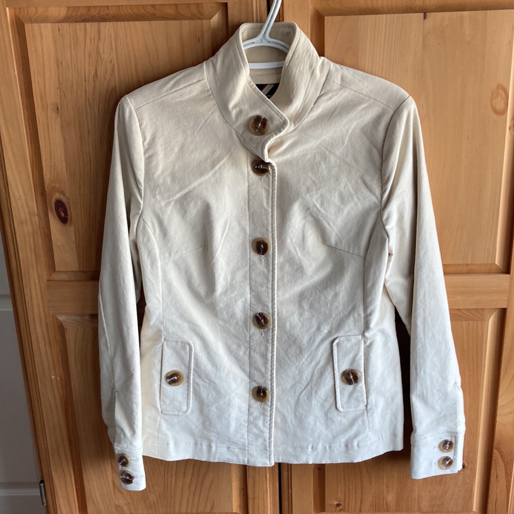 Cream Blazer Style Light Jacket